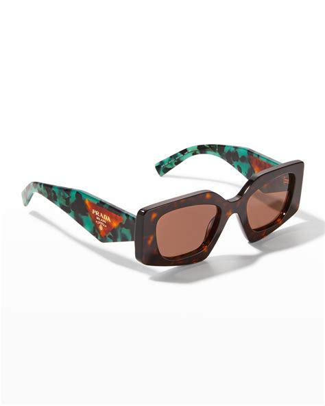 prada wraparound sunglasses|Prada rectangle acetate sunglasses.